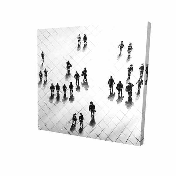 Begin Home Decor 16 x 16 in. Overhead View of People on the Street-Print on Canvas 2080-1616-ST39